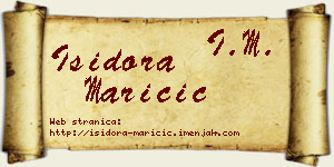 Isidora Maričić vizit kartica